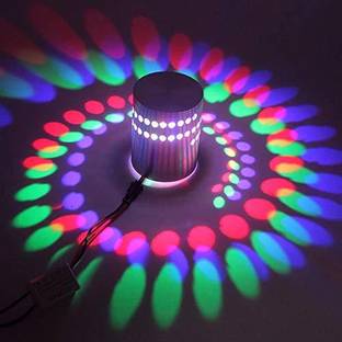 spark world LED 3W Spiral Decorative Theme Interior Wall Light with Multicolor Metalic Body (RGB) Post Light Outdoor Lamp