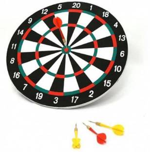 SERVEUTTAM Double faced 12 inch portable dart board with 4 Darts Set For Kids Children. Indoor Sports Games Board Game Dart Board Game