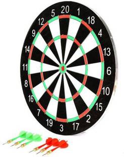 SERVEUTTAM Double faced 17 inch portable dart board with 6 Darts Set For Kids Children. Indoor Sports Games Board Game Dart Board Game