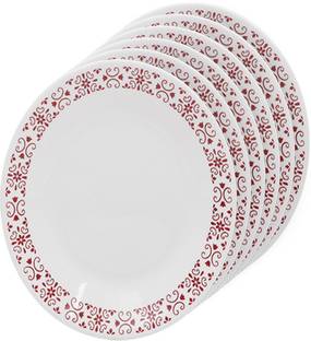 CORELLE Small Plate Red Trellis 6PCS Quarter Plate