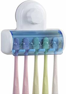 Holiday Wall Mounted 5 Toothbrush Storage Set Plastic Toothbrush Holder