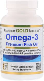 California Gold Nutrition Omega-3, Premium Fish Oil, 100 Fish Gelatin Softgels