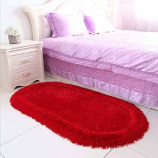 RM Handloom Red Polyester Carpet