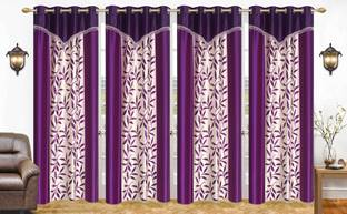 Ville Style 214 cm (7 ft) Polyester Room Darkening Door Curtain (Pack Of 4)