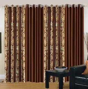 kiara Creations 275 cm (9 ft) Polyester Semi Transparent Long Door Curtain (Pack Of 4)