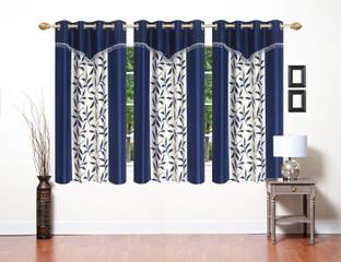 Ville Style 153 cm (5 ft) Polyester Room Darkening Window Curtain (Pack Of 3)
