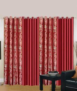 kiara Creations 214 cm (7 ft) Door Polyester Semi Transparent Curtain (Pack Of 4)