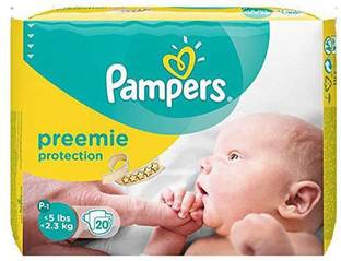 Pampers Preemie Protection Diapers for Newborn and Premature Babies ( 20Pc) - Premature