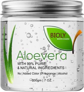 Bioly Organic Aloe Vera Gel Great for Face, Sunburn Relief, Acne, Razor Bumps, Psoriasis, Eczema, Dry Skin Hydration
