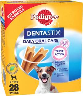 PEDIGREE Dentastix Oral Care for Adult Small Breed (5-10kg), Monthly Pack (28 Sticks) Dog Treat