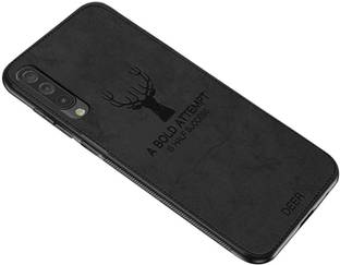 MOBILOVE Back Cover for Samsung Galaxy A50, A50s, A30s | Deer Pattern Cloth Texture Leather Finish Soft Fabric Hybrid Case