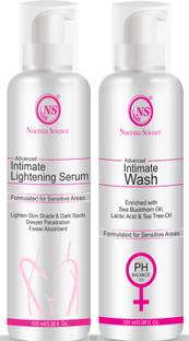Nuerma Science Advanced Intimate Lightening Serum & Advanced Intimate Wash with Lactic Acid (Formulated for Sensitive Areas) (100 ML Each)