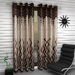 Home Sizzler 244 cm (8 ft) Long Door Polyester Semi Transparent Curtain (Pack Of 2)