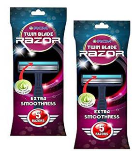 RCM Twin Blade Razor for Extra Smoothness - 5 Razors (Pack of 2), Men