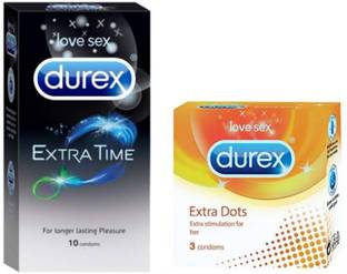 DUREX Extra Time 10s + Extra Dots Dotted 3s (10s + 3s = 13 Condoms) Condom
