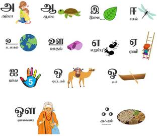 Littlebuds 100 cm Tamil Letters Removable Sticker