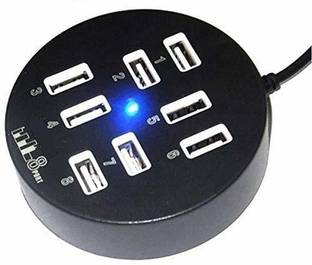 spincart 8 Port USB 2.0 HUB, High Speed Data Transfer with Control Switch and 1.2 m Long Cable for PC Desktop Laptop 8 Port USB HUB USB Hub