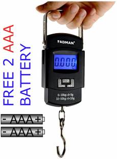 FADMAN Portable Electronic Weighing Scale Upto 50 kg with LCD Display and Backlight Weighing Scale