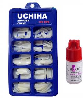 Uchiha Empress Curve Artificial Nails With Glue White