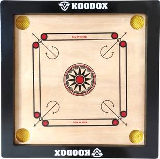KOODOX Set- Full Size ( Size: 32 X 32 Inch, Border: 1.5 Inch) 81.28 cm Carrom Board