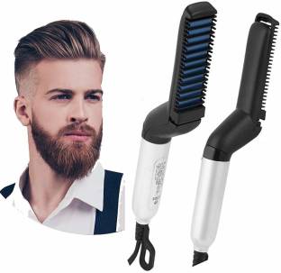 VKK TRADERS Electric comb for MEN beard straightner ( black & white )