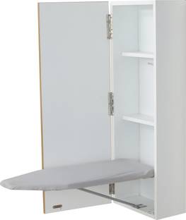 Invisible Bed Wall Mounted Wooden Cabinet with Foldable ironing table (Color: Dessert Walnut) Ironing Board