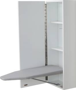 Invisible Bed Wall Mounted Wooden Cabinet with Foldable ironing table (Color: White) Ironing Board