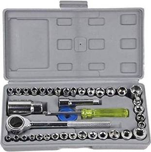 Jayden 40 Pcs Tool Kit (Including Box) Combination Socket Wrench Set (For Home Use) Socket Set