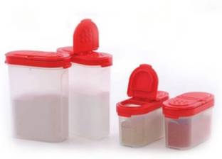 TUPPERWARE Plastic Tea Coffee & Sugar Container  - 100 ml, 100 ml, 200 ml, 200 ml