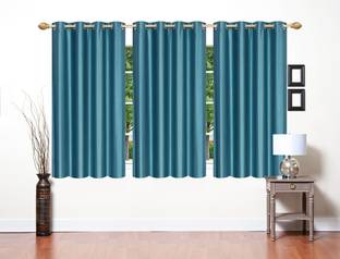 Flipkart SmartBuy 152 cm (5 ft) Polyester Semi Transparent Window Curtain (Pack Of 3)