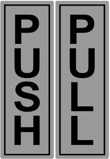 DEZIINE Push and Pull Sign,Message Board for Door in Home Office (Silver, Big)[Vertical] Emergency Sign