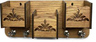Aquatic Craft Wall Shelf 3-Flwr(YB) Wooden Wall Shelf