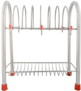 Strobine Cup Kitchen Rack Steel 2 Layer Stainless Steel Kitchen Storage Dish Rack Plate Cutlery Stand Cup and Saucer Stand / Pipe Holder / Stainless Steel Kitchen Dish Rack Plate Cutlery Stand Storage for Cup and Saucer Stand Holder Utensil Kitchen Rack, Cup and Saucer Stand Holder for 6 Cups, 6 Plates Kitchen Utensil Rack Coffee Mug Holder Tea Cup Holder ,Coffee Mug Cup Holder and Saucer Stand
