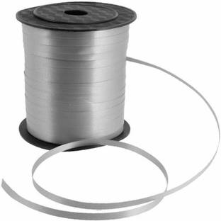 Balloons 447M Colour Curling Ribbon Birthday Gift Party (Silver) Silver Linen Ribbon