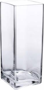 Decent Glass Square Vase Home Decorative Flower Glass Vase Party Table Centerpieces(4"×4"×8") Clear Square Flower Vase Glass Vase