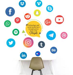StickMe Social Media- Facebook- Twitter - Instagram - Office - Inspirational - Motivational Quotes Wall Sticker-SM749-A