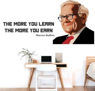 StickMe The More You Learn The More You Earn- Warren Buffett - Inspirational - Motivational - Quotes - Wall Sticker-SM659-A