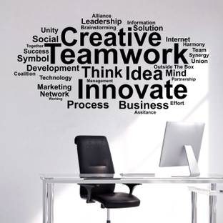 StickMe Team Work - Typography - Office - Inspirational - Motivational - Quotes - Wall Sticker -SM616-A
