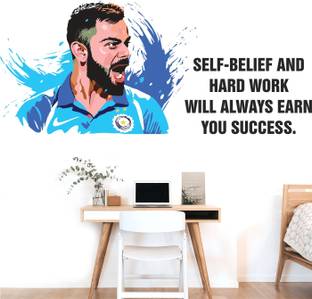 StickMe 130 cm Virat Kohli - Cricket Player - Sports- inspirational - Motivational - Quotes - Wall Sticker-SM782 Self Adhesive Sticker