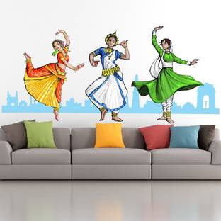 StickMe Indian Girls Traditional Dance Wall Sticker -SM466