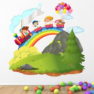 StickMe Happy Kids Train - Baby - Kids - Learning Education Nursery Pre School Kinder Garden Wall Sticker-SM495