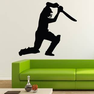 StickMe Cricket Off Drive Batsman Shot Wall Sticker -SM287