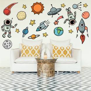 StickMe Beautiful Cartoon Galaxy Baby - Kids - Learning Education Nursery Pre School Kinder Garden Wall Sticker-SM448