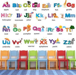 StickMe Alphabets for Kids Learning Education Nursery Pre School Kinder Garden Baby Wall Sticker-SM656-A