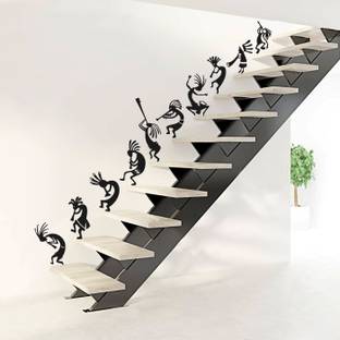 StickMe African Music Band - Doodle - Kokopelli Art - Set Of 10 Stair Wall Stickers -SM558-A