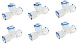 max ro (Pack of 6) RO Three Side Tee Push 1/4" Pipe Fitting Connector for Water Purifier Solid Filter Cartridge