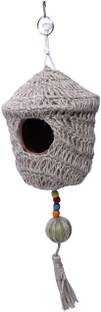 Jainsons Pet Products Earthenware and Jute Bird Nest Bird House Bird House