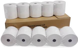 SWAGGERS Big Size 3 inch thermal paper rolls (Width)x50meter(Length), used with billing machines/pos machines/thermal printers, pack of 10 rolls Thermal Cash Register Paper