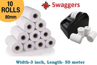 SWAGGERS BIG SIZE POS MACHINE THERMAL PAPER ROLLS 79mm(Width)x50meter(Length), pack of 10 rolls Thermal Cash Register Paper