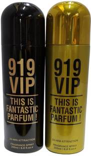 RAMCO 919 Vip Black & Gold Perfume Deo 200ml ( Pack Of 2 ) Perfume Body Spray  -  For Men & Women